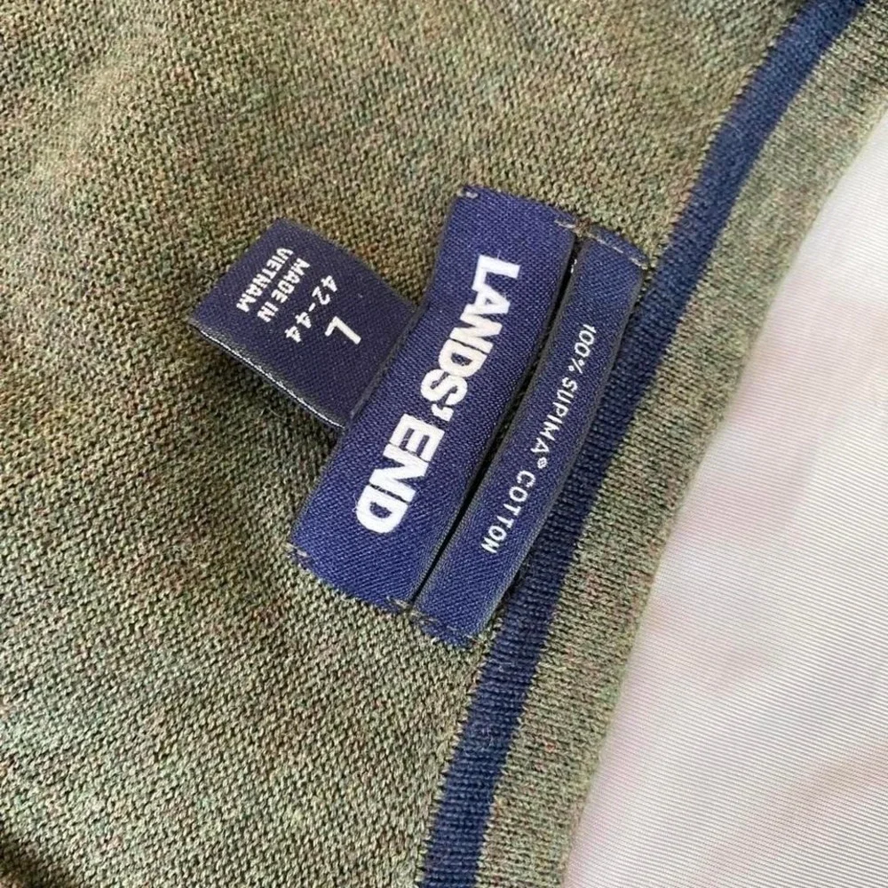 Green Lands End V-neck sweater size‎ Large